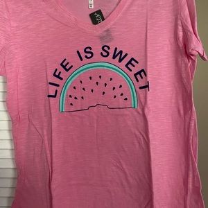 “Life is Sweet” V-neck t-shirt, size M